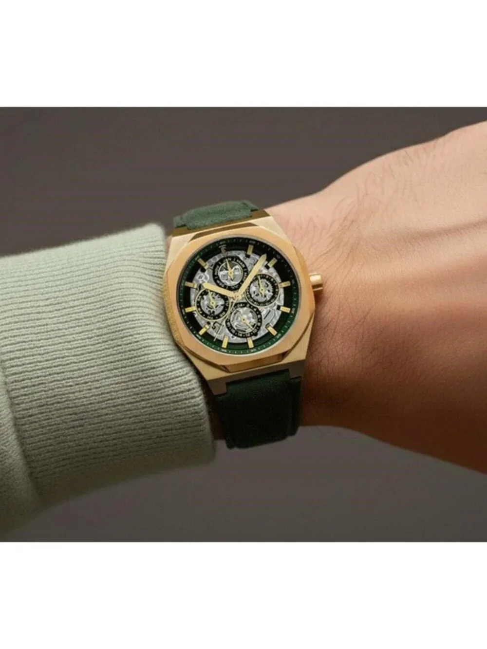 NWT Thomas Earnshaw Drake Triple Calendar Green Dial Men's Watch